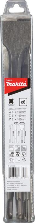 Actual product image Makita SDS+ drill/chisel set 6pcs. (5,0, 6,0, 20.0 mm, 8,0, 40.0 mm)