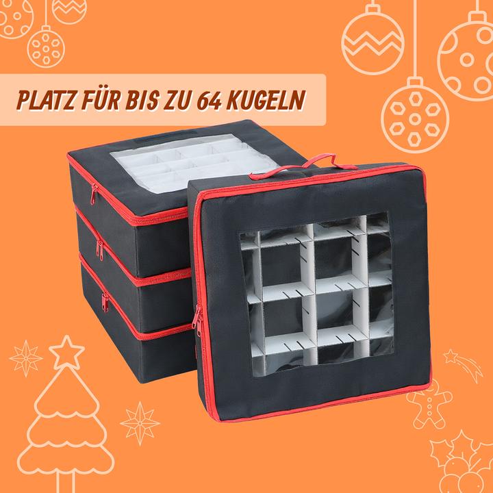 Actual product image Relaxdays 4x Weihnachtskugel-Aufbewahrungsbox (33 cm, 4x)