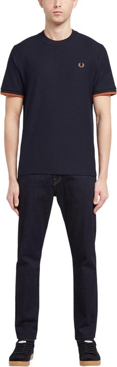 Actual product image Fred Perry Mens Tipped Pique Cuffed T-Shirt (XS)