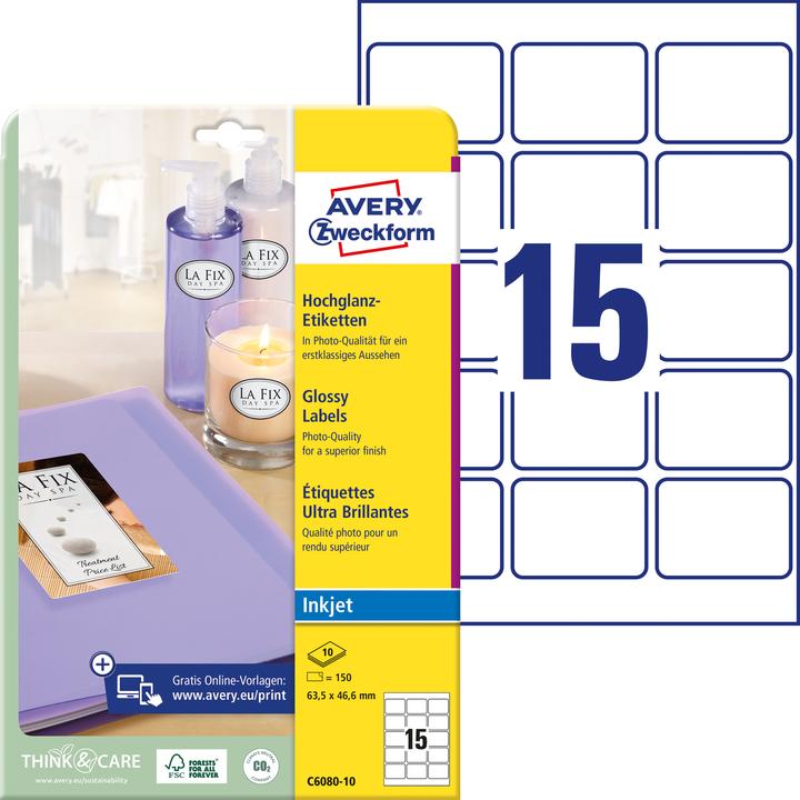Avery Glossy labels