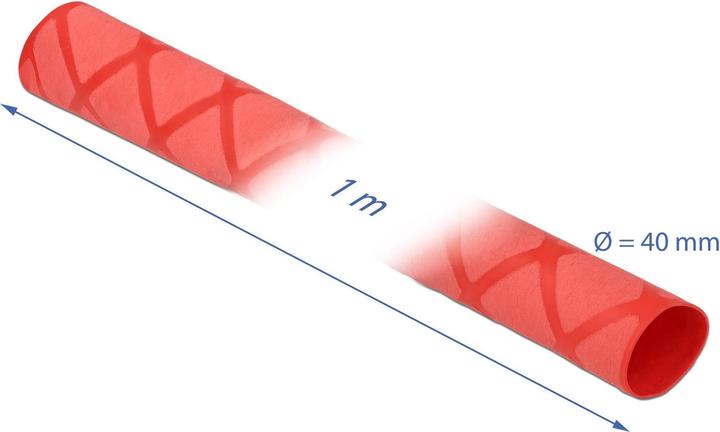 Produktbild Delock Schrumpfschlauch X-Muster rutschfest 1 m x 40 mm rot (1 x)