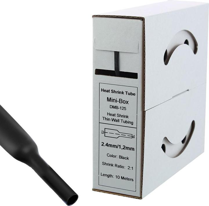 Image du produit Offgridtec 10m de gaine thermorétractable 2,4mm>1,2mm noir (1 x)