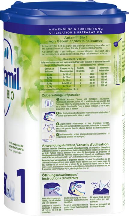 Actual product image Aptamil Organic (800 g, from birth)