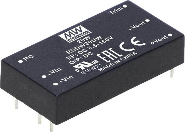 MeanWell DC/DC-Wandler 8.5... 160V 12V 1.67A 20W