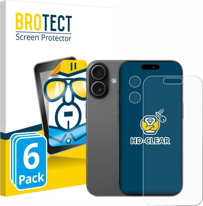 BROTECT Schutzfolie für Apple iPhone 17 (Display+Kamera) Displayschutz Displayschutzfolie Folie Klar (6 Pcs., Apple iPhone 17)