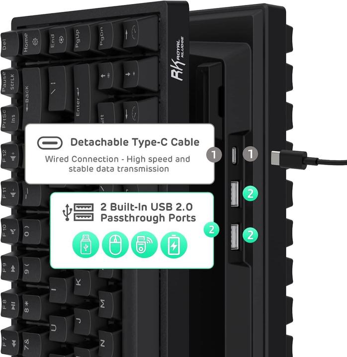 Produktbild Royal Kludge RK84 (US, Kabelgebunden, Kabellos)