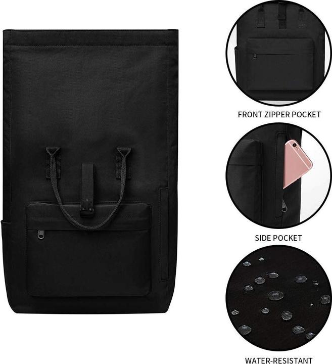 Actual product image Only-Bags.Store Backpack daypack with laptop compartment, Modern roll top backpack daypack, Waterproof school