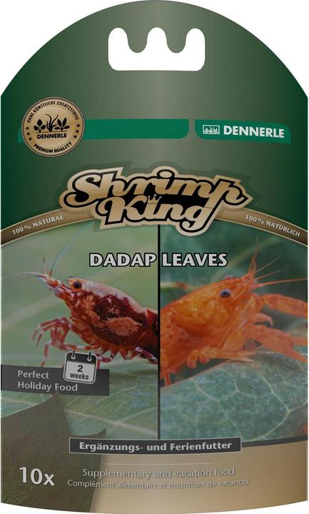 Dennerle Ergänzungsfutter, Ferienfutter ShrimpKing Dadap Leaves (Garnelen, 74.80 cl)