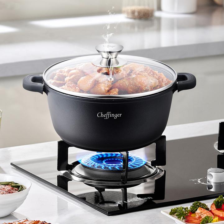 Actual product image Cheffinger Induction pot 32cm with lid (Casserole + Stewpot, Chrome steel, 32 x 24 cm)