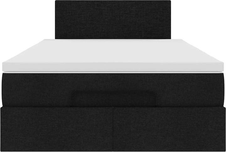 Produktbild vidaXL Ottoman-Bett mit Matratzen Schwarz 200x200 cm Stoff (200 x 200 cm)