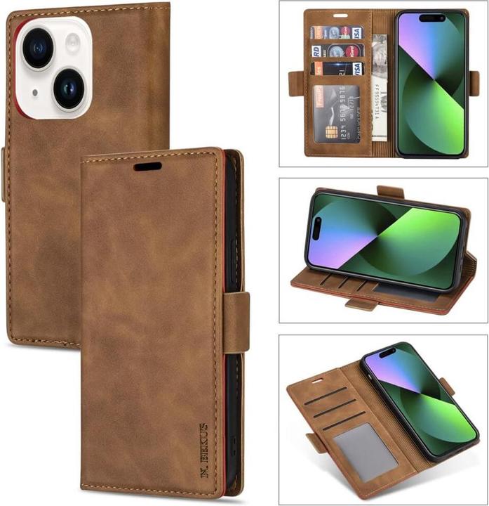 Actual product image N.Bekus iPhone 15 Plus - Flip Case Cover brown (Apple iPhone 15 Plus)