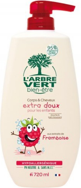 Image du produit L'arbre vert Shampooing & Douche écologique Enfants Framboise