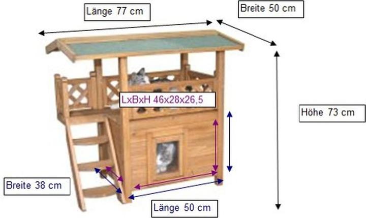 Actual product image Kerbl Katzenhaus Lodge (73 cm, Brown)