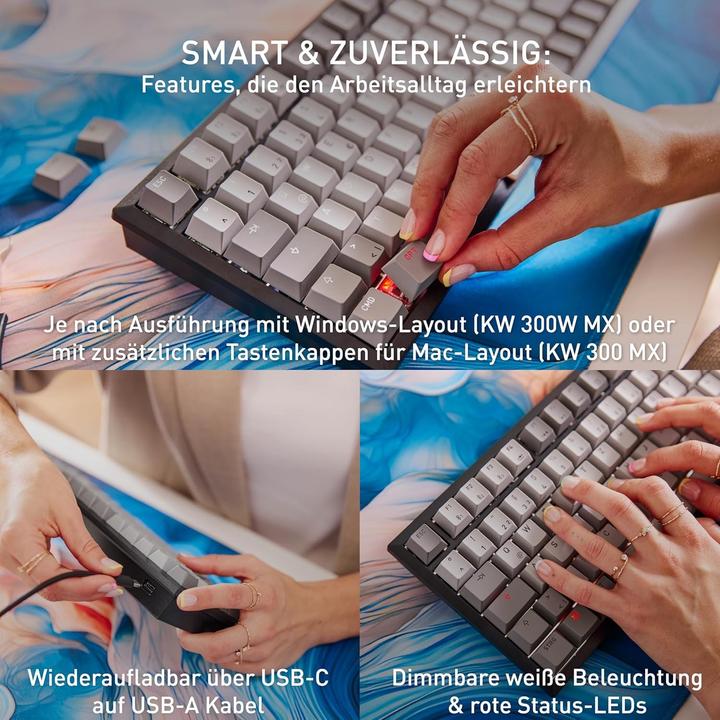 Actual product image CHERRY TAS Keyboard wireless MX 2A brown (DE, Cable, Wireless)