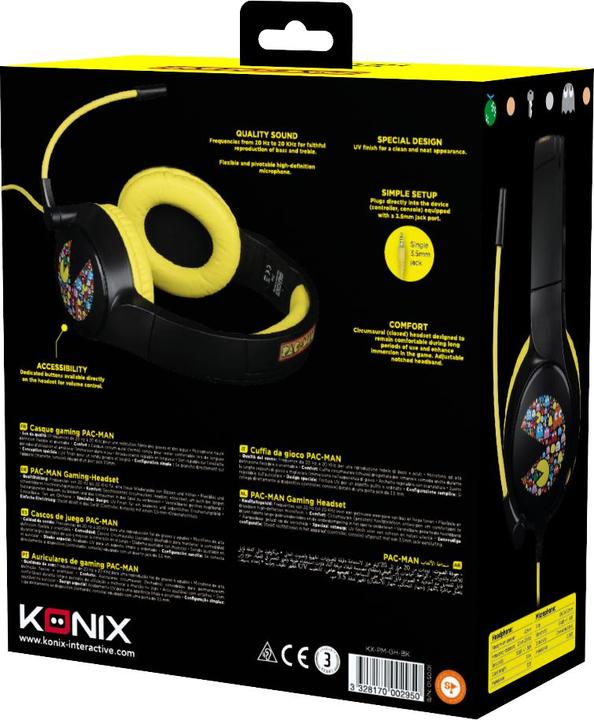 Actual product image Konix Pac-Man Universal Gaming Headset (Cable)