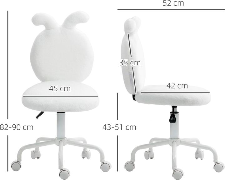 Produktbild Homcom Bürostuhl Polyester, Metall Weiss