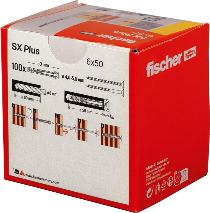 Image du produit Fischer Dübel SX Plus 6x50 (100 pcs)