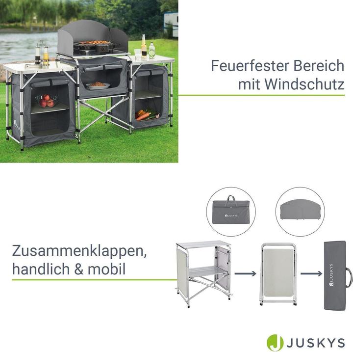 Actual product image Juskys Camping kitchen Folding kitchen box Garda