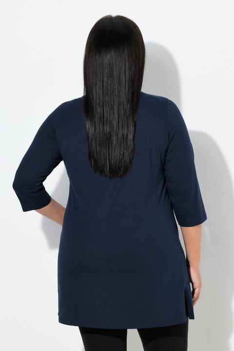 Immagine prodotto Ulla Popken Maglia dal taglio lungo e svasato con scollo a girocollo e maniche a 3/4 (68)