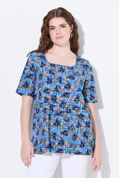 Produktbild Ulla Popken T-Shirt, Erdbeeren, Classic, Carré-Ausschnitt, Halbarm (62)