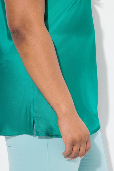 Immagine prodotto Ulla Popken Blusa classica e smanicata in raso con scollo a girocollo (50, 52)