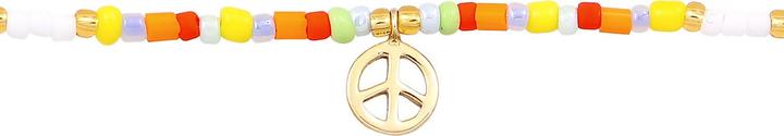 Actual product image Elli Choker, multi-colour, peace sign (925 Sterling silver gold-plated, Glass, Plastic, No stone, 36 cm)