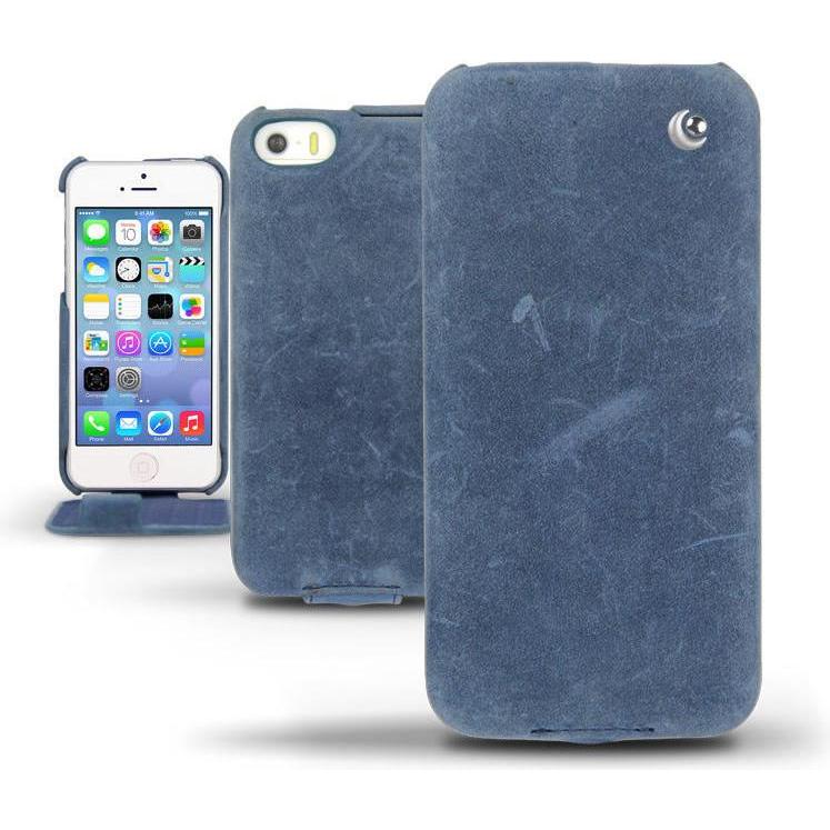 Noreve Lederschutzhülle vertikal (Apple iPhone 5s), Smartphone Hülle, Blau