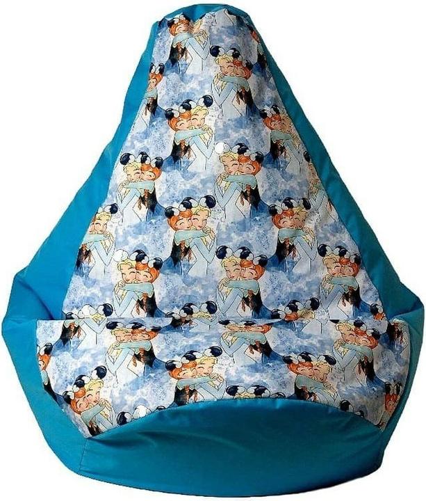 Produktbild Go Gift Sako Tasche pouffe birne drucken blau - Gefroren L 105 x 80 cm