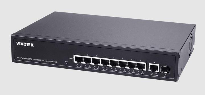 Image du produit Vivotek AW-GEL-105A-110 Commutateur PoE, 8xGE PoE + 1xGE UTP + 1xGE SFP (10 Ports)