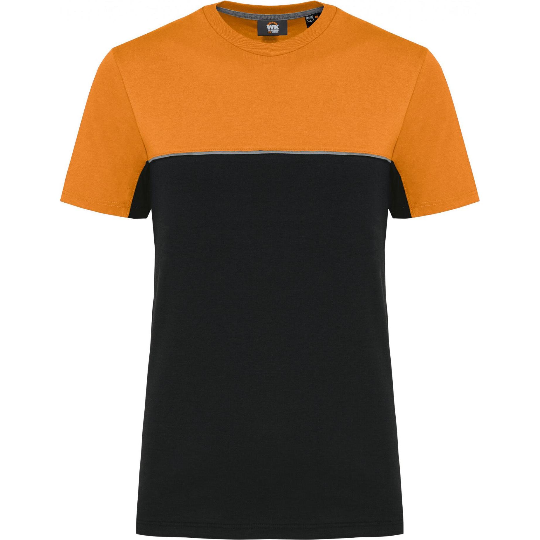 Kariban, Herren, Shirt, Zweifarbiges umweltfreundliches T-Shirt, Orange, Schwarz, (XS)