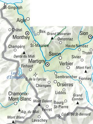 Immagine prodotto KÜMMERLY Carta escursionistica 1:60'000 325902222 Gr. St. Bernhard/Diablerets (Francese, Inglese, Italiano, Tedesco, Collettività, 2022)