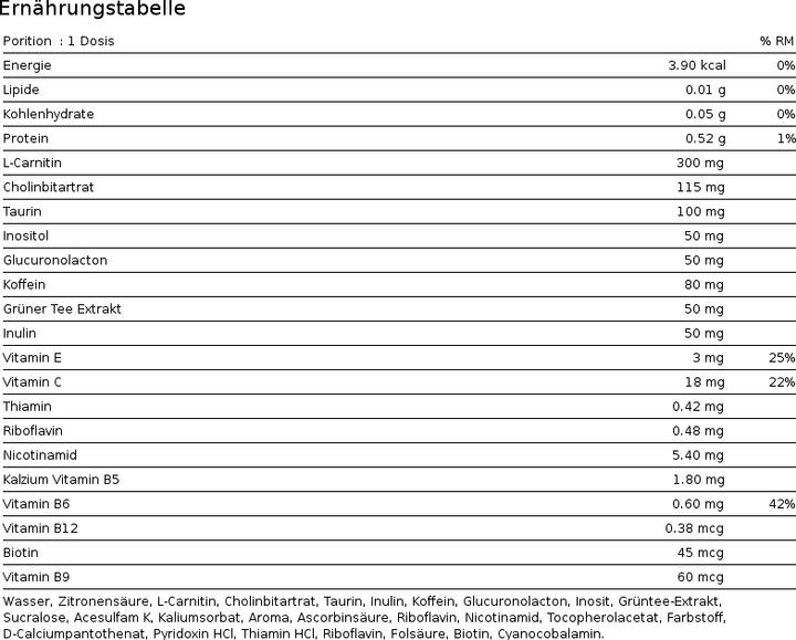 Nährwerte und Zutaten Biotech USA Thermo Drine Liquid (1 Stück, Flüssigkeit)