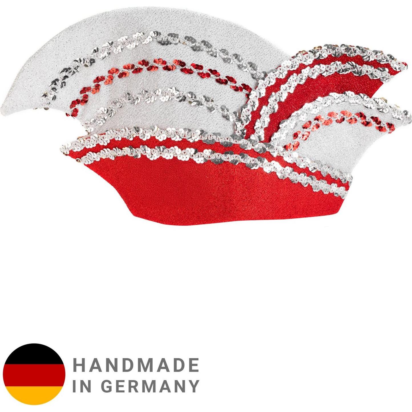 Metamorph Komiteekappe rot-weiss mit Borte