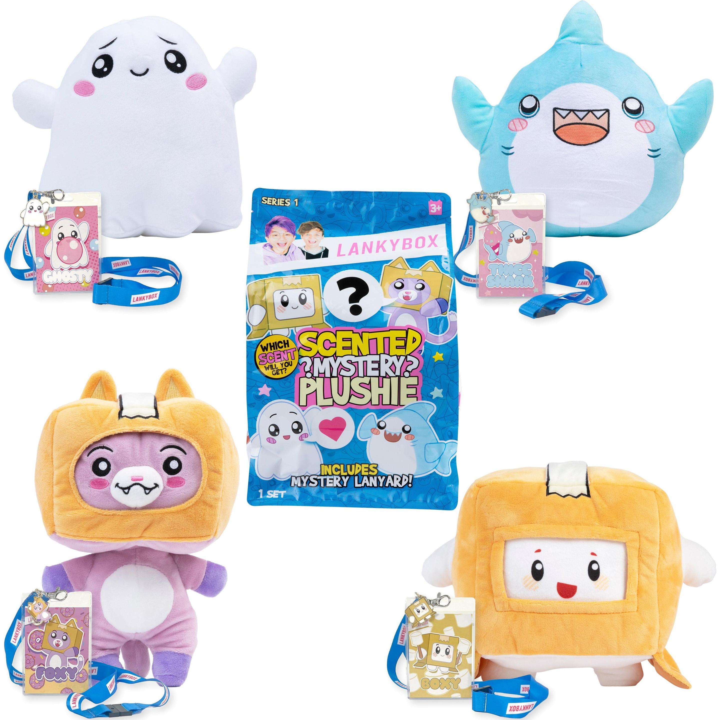 Lankybox Mystery Plushies Plüsch, 27,9 cm, mit Überraschungsband innen, offizielles Lizenzprodukt (2500A)