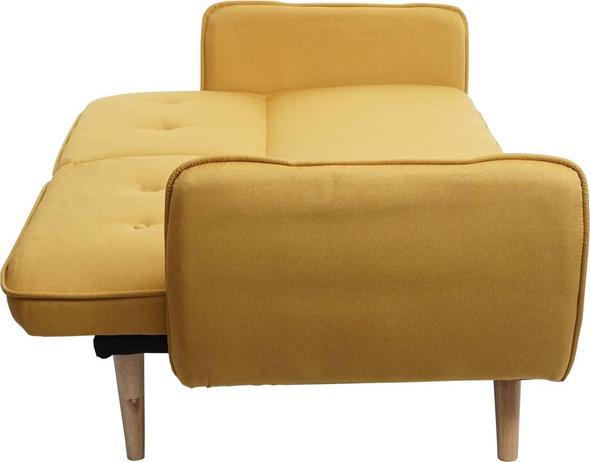 Produktbild Swisshandel24 Schlafsofa, Couch Klappsofa Gästebett Bettsofa, Schlaffunktion Stoff/Textil gelb (Bettsofa)