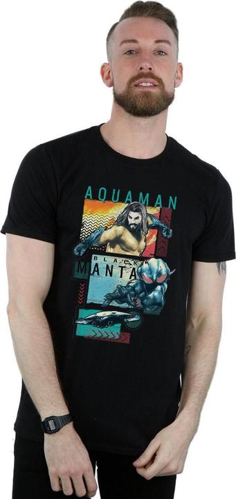 Produktbild Aquaman Charakter Kacheln TShirt (L)