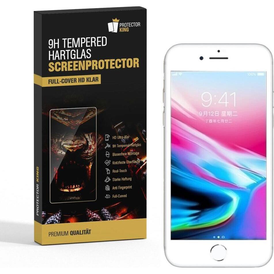 Protectorking 1x echtes Tempered 9H Panzerhartglas 3D KLAR (1 Stück, Apple iPhone 6), Smartphone Schutzfolie