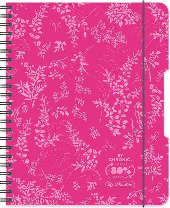 Herlitz Spiralnotizbuch B5/80K kariert rosa (2 Stk) (B5, Checked)