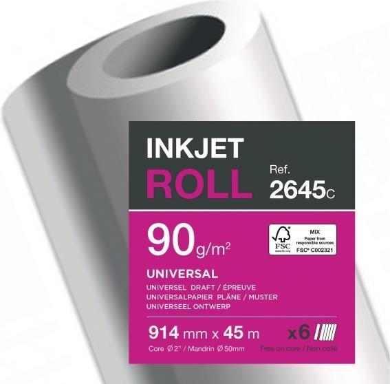Immagine prodotto Clairefontaine Rotolo per plotter a getto d'inchiostro, (L)914 mm x (L)45 m (90 g/m², 4500 cm, 91.40 cm)