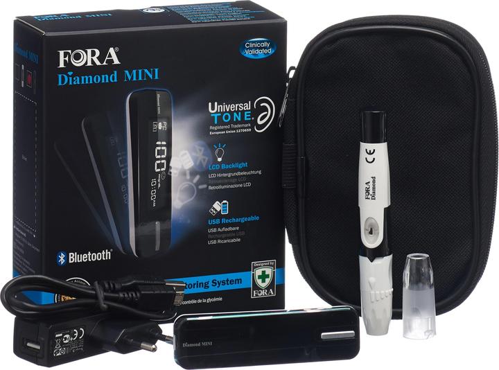 Image du produit Fora Diamond MINI lecteur de glycémie Bluetooth mmol/L pour iPhone, Android