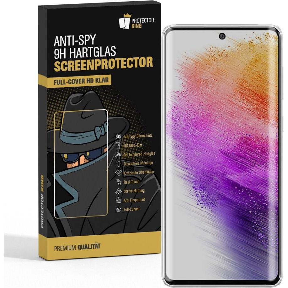 Protectorking 2x Echtes Tempered 9H Panzerhartglas Blickschutz (4 Stück, Samsung Galaxy A73 5G), Smartphone Schutzfolie