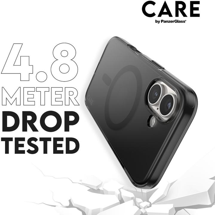 Actual product image PanzerGlass CARE Flagship Case Smokey w. Black MagSafe iPhone '24 6.1" (Apple iPhone 16)