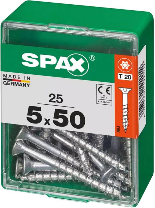 Produktbild Spax DIY Universal Senkkopf T-STAR plus TGW WIROX A9J 5x50 M 25 St. (25 Schrauben pro Stück)