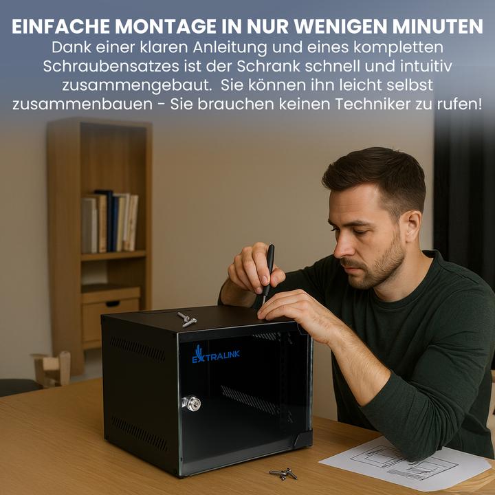 Productafbeelding Extralink LITE 6U 10" REK 280X310 WANDGEMONTEERD ZWART (6 HE, 10 inch rek)