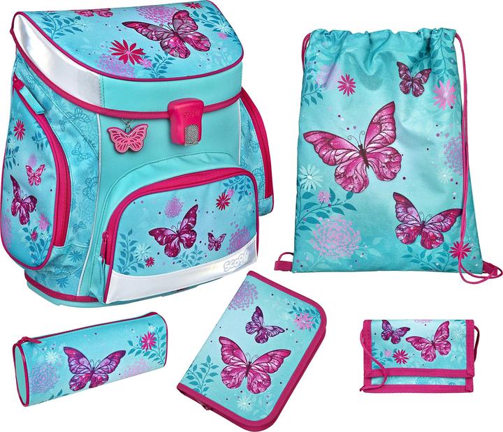Actual product image Familando Girls' school satchel, 5-piece set (18 l)