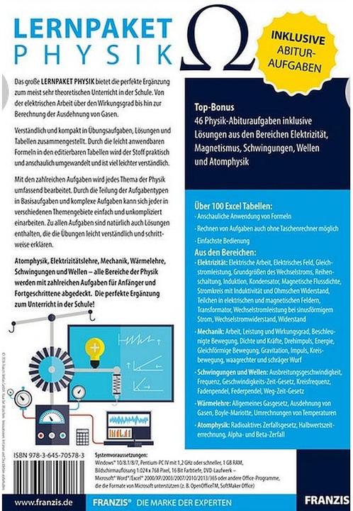 Produktbild Franzis Lernpaket Physik (1 User, unbegrenzt)