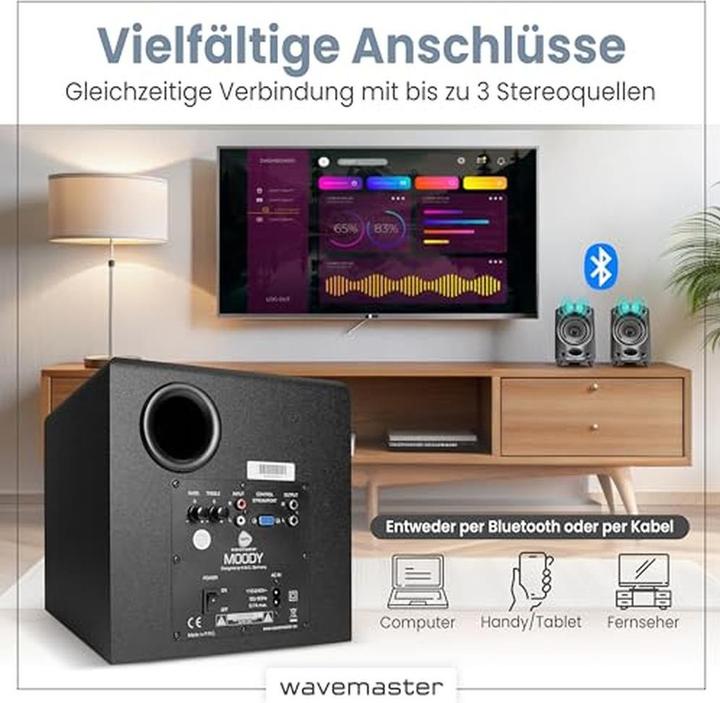 Immagine prodotto Wavemaster 2.1, + W, 500 mV, -, RCA Bluetooth