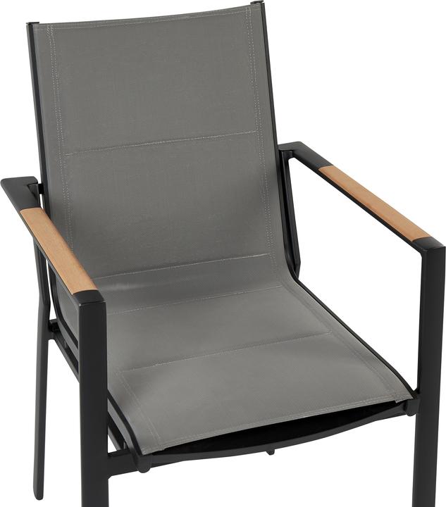 Produktbild Beliani Gartenmöbel Set Aluminium schwarz / grau 4-Sitzer OLMETTO/BUSSETO