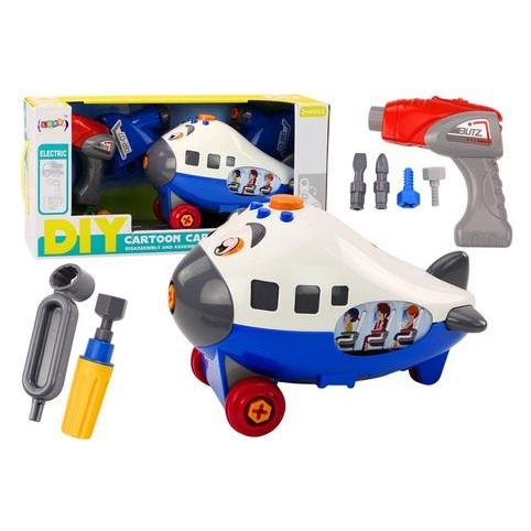 Lean Toys Blaues Diy Drehendes Cartoon-Flugzeug