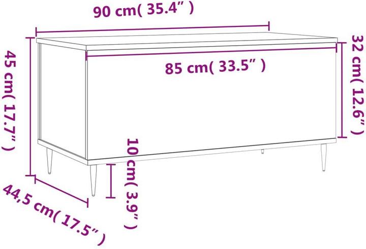 Image du produit vidaXL Couchtisch (90 x 44.50 x 45 cm)